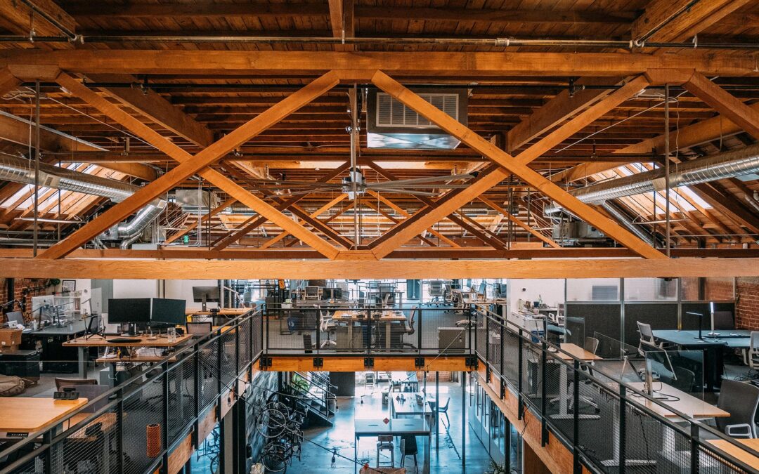 Dedicated desks on our mezzanine level and open coworking on our first level. Our 25' high atrium and multiple skylights make for a beautiful workspace.